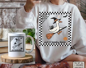 Spooky Goose Witch PNG: Halloween Clipart for Sublimation