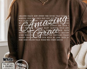 Christian PNG, Amazing Grace Hymn PNG, How Sweet The Sound Song Lyrics, Religious Cross Design, Faith Sublimation Shirt Clipart PNG