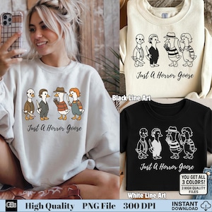 Halloween Goose PNG: Funny Horror Clipart for T-Shirts (Digital Download