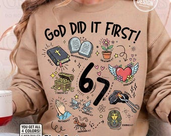 God Did It First, 67 Bible Verses, Christian Doodle (PNG SVG)