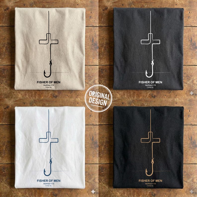 Fisher of Men Cross Hook Doodle 4 Color Bundle Pack PNG