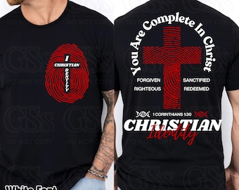 Fingerprint Cross Bible Verse PNG: Christian Identity Design (Digital Download