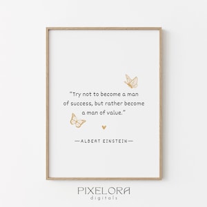 Albert Einstein Quote, Inspirational Wall Art, Motivational Poster, Famous Life Quote, Encouraging Print, Printable Decor, Digital Download