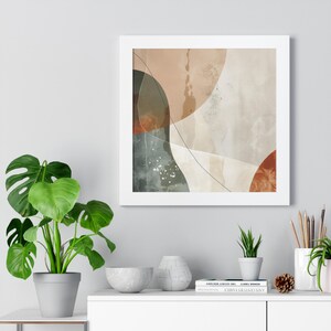 Abstract Framed Horizontal Poster, Modern Wall Art for Home, Office Decor, Birthday Gift, Minimalist Artwork