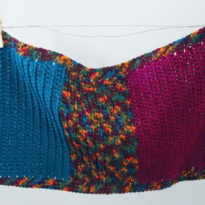 Crochet Doll Blanket Berry/Teal/Confetti 18 x 12