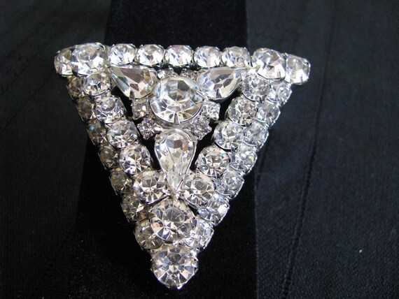 Rhinestone Triangle Brooch, Layered