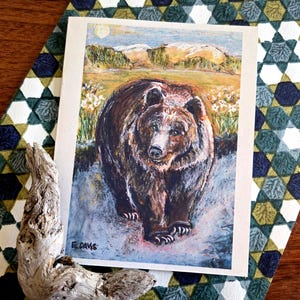 Set di biglietti d'auguri con orsi, biglietti d'auguri, biglietti fatti a mano, fauna selvatica, opere d'arte