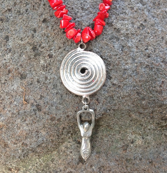 Triple Goddess Spiral Necklace (Pagan Dianic Germanic Celtic)