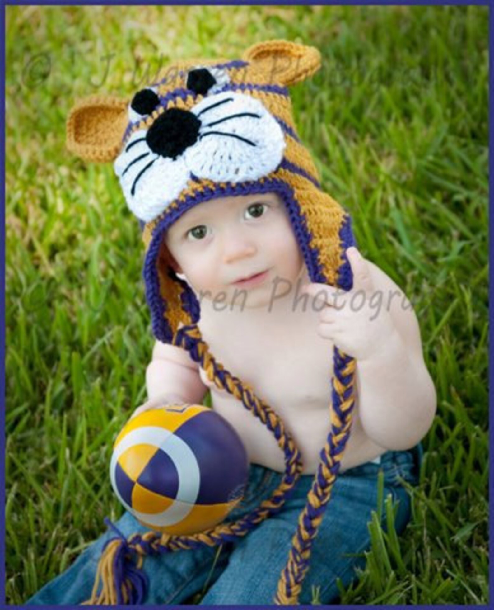 LSU Tiger Hat, Baby Tiger Hat, Baby Boy LSU Tiger Hat, Baby Girl LSU