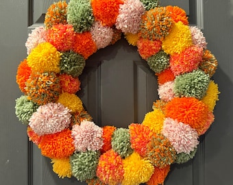 Summer Citrus PomPom Wreath