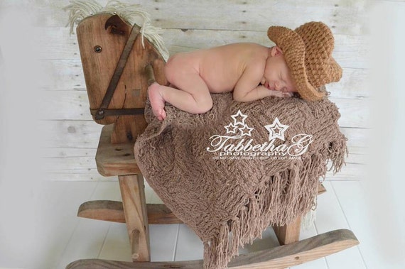 Newborn Crochet Cowboy Hat, Baby Boy Cowboy Hat, Baby Girl Cowboy