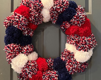 Patriotic PomPom Wreath