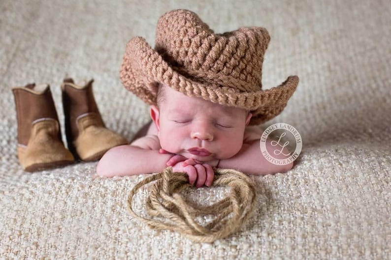 Newborn Crochet Cowboy Hat Baby Boy Cowboy Hat Baby Girl | Etsy
