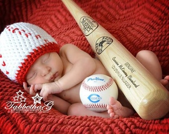 Newborn Baseball Hat, Baby Boy Baseball Hat, Baby Girl Baseball Hat, Baseball Hat Photo Prop, Crochet Baby Baseball Hall