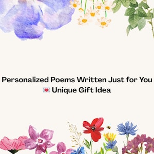 Poema personalizado escrito solo para ti: regalo personalizado para cualquier ocasión, hecho a pedido, perfecto para el Día de la Madre.