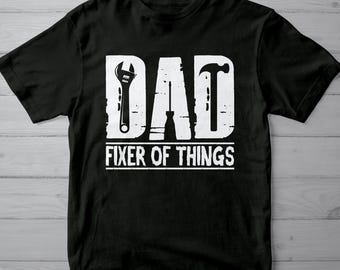 Camiseta con diseño de papá reparador de cosas, camiseta para el Día del Padre, divertida camiseta para papá, regalo gráfico para papá práctico, ropa imprimible para papá para vendedores de POD