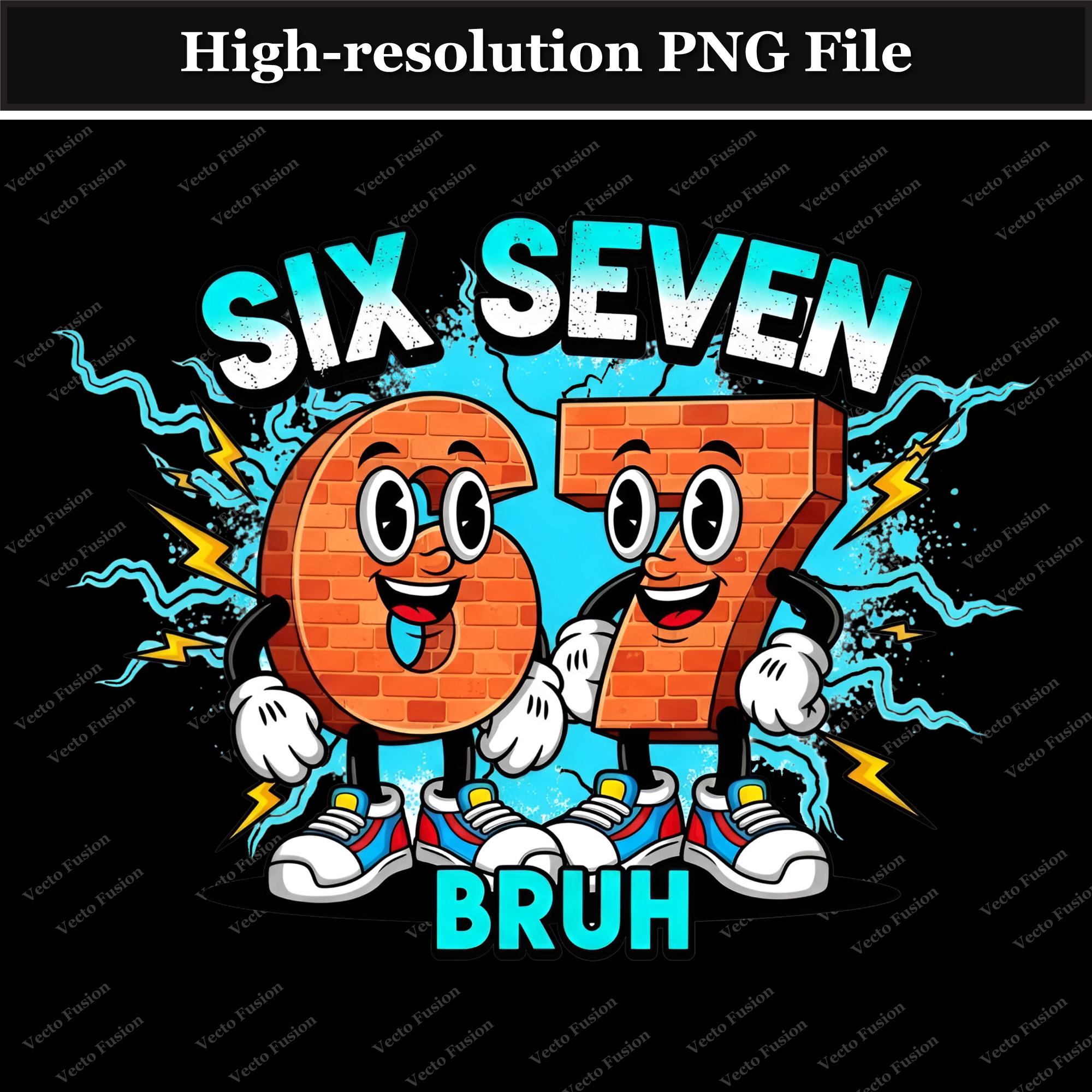 Six Seven 67 Viral Brainrot Meme PNG, Italian Brainrot Kids Gaming Art ...