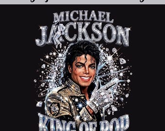 Michael Jackson King Of Pop PNG, Halftone MJ Graphic, Vintage Style T Shirt Design, Retro Music Sublimation PNG, Poster Download