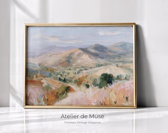 Abstract Landscape Wall Art, Pastel Abstract Painting, Soft Neutral Decor (Digital Download)
