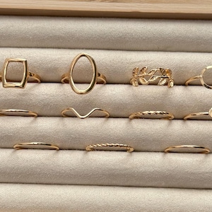 11pcs Stackable Ring Set, Gold & Sliver Ring Set, Simple  Layered Rings, Midi Rings, Stacking Leaf Rings, Christmas Holiday Jewelry Gift