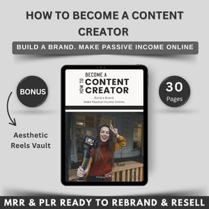 Wie werde ich ein Content Ersteller Ebook, Arbeit von zu Hause aus, passiver Einkommensstrom, Master Resell Rechte, Handelsmarkenrechte, gesichtsloses Marketing
