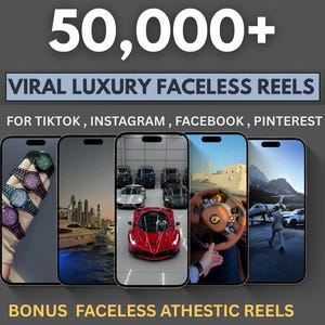 50.000+ Viral Luxury Rich Lifestyle Videos Reels, Cars, Yacht, Plane, Millionaire, TikTok, Instagram, YouTube, Faceless Marketing, MRR, PLR
