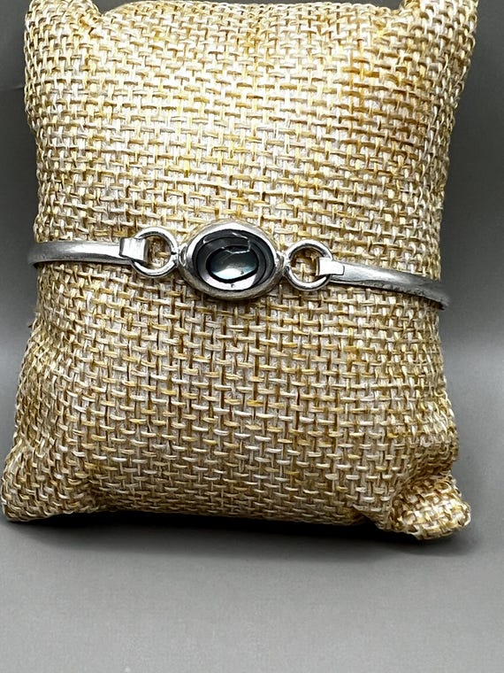 Abalone Sterling Silver Bangle Bracelet: Artisan … - image 5