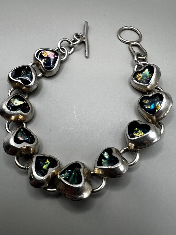Artisan Abalone Shell Bracelet: Sterling Silver, … - image 8