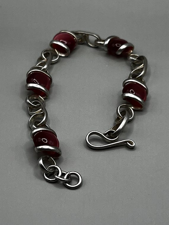 Artisan Alpaca Silver Bead Bracelet: Handcrafted … - image 3