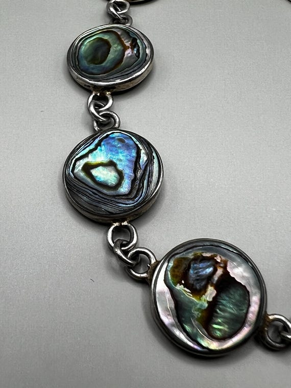 Artisan Abalone Shell Bracelet: Sterling Silver, … - image 7