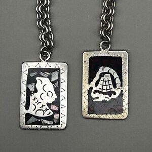 Sterling Silver Mayan Keychain: Enamel, Abalone, or Red Coral