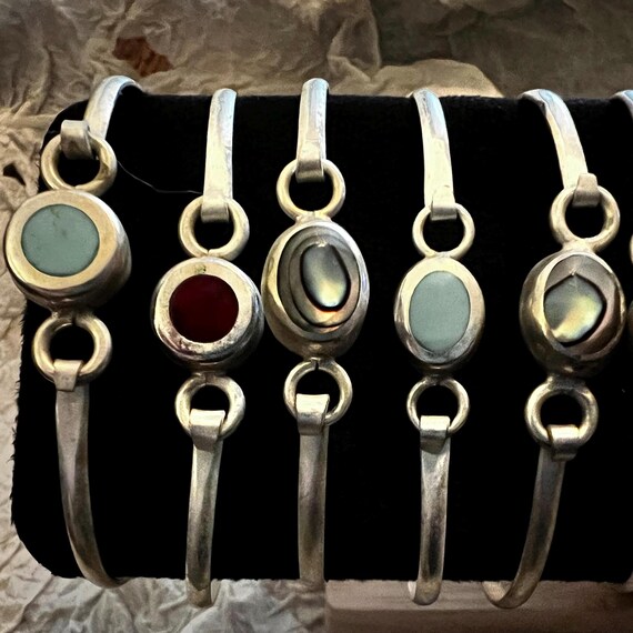 Abalone Sterling Silver Bangle Bracelet: Artisan … - image 11
