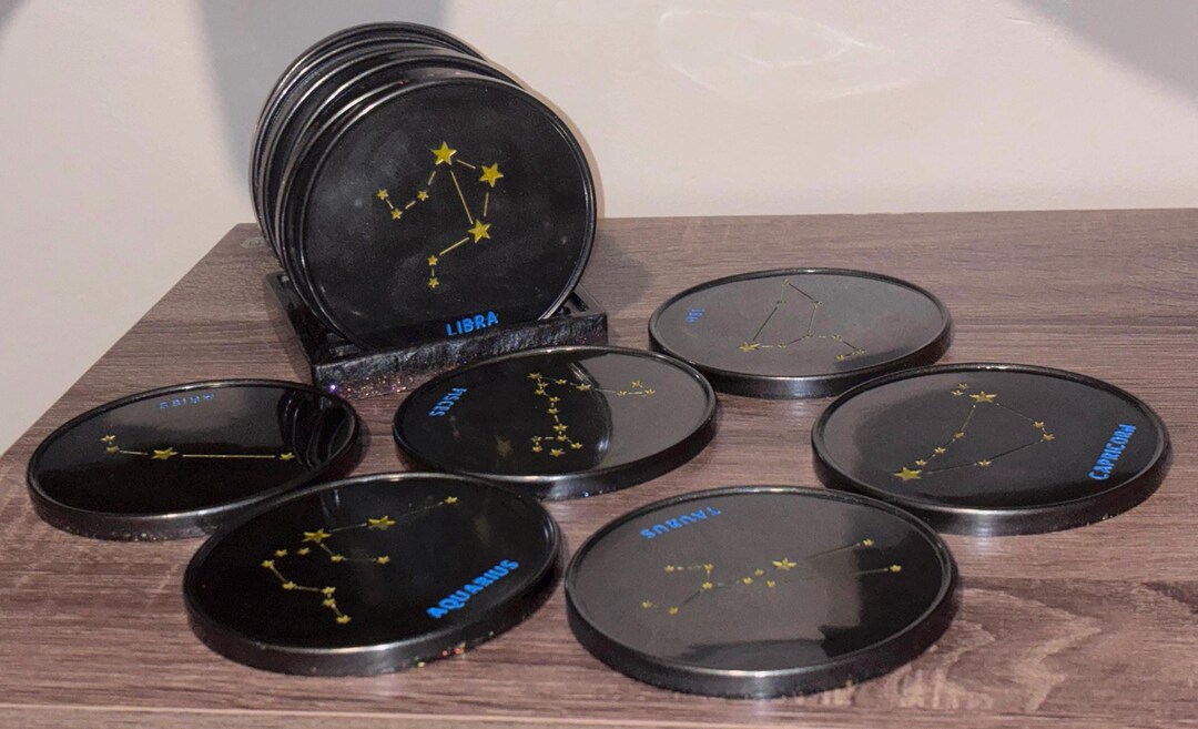 Constellations Coasters Zodiac Constellation Coaster Set - Etsy
