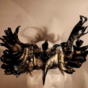 Leather Crow Headress