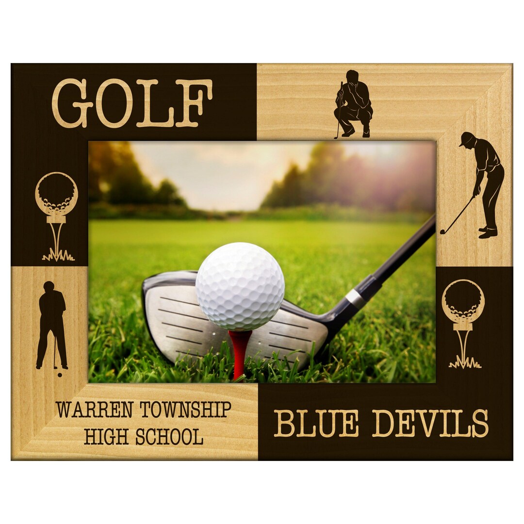 Golf Paper Frame Engraved Alderwood Frame - A-FRM_-7-5168 - Golf Reverse - Etsy