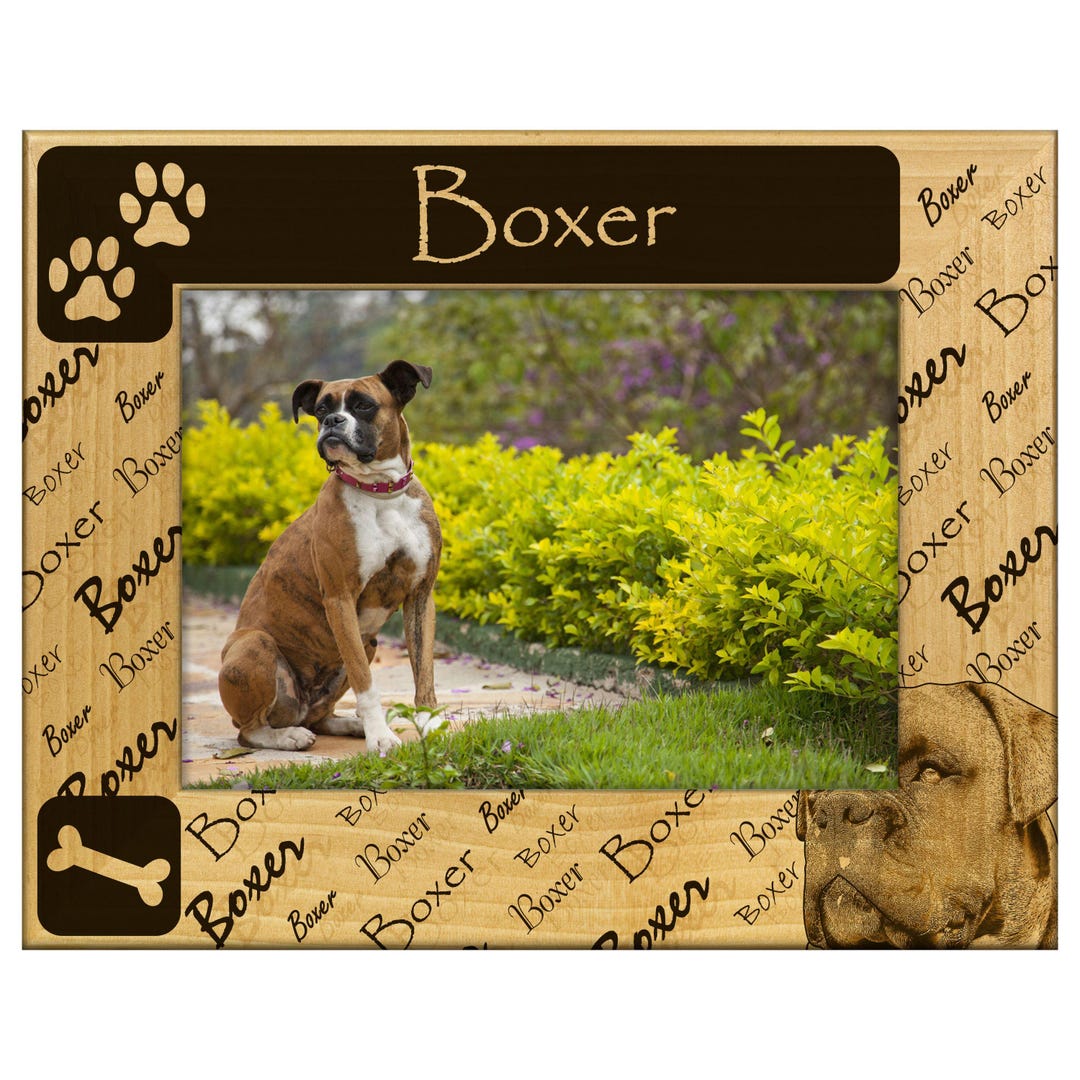 Engraved Alderwood Frame - A-FRM_-19-0034 - Boxer Uncropped - Etsy