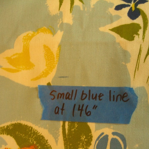 Vintage Floral Fabric, 9 Yards, Vera Look, 1970s Retro Blue Flowers, shops Sky Blue, Poppies Daisies, Cheery Cottage