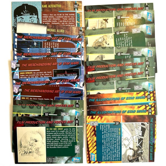 Vintage Star Wars Topps Trading Cards 90s 143 - 273 Galaxy