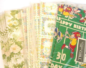 Vintage Wrapping Paper, Gift Wrap, Wedding, Bridal Shower, Birthday Football, Pleasant Thoughts