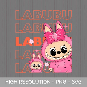 ラブブ ピンク バニー クリップアート: クラフト用かわいい SVG PNG