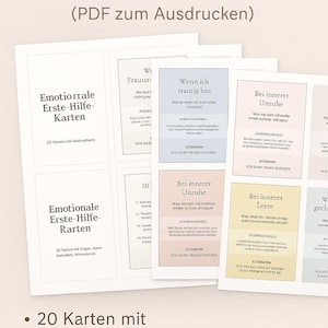 Emotionale Erste-Hilfe-Karten (PDF zum Ausdrucken)  20 Reflexionskarten mit Affirmationen und Atemübungen | Selbsthilfe & Achtsamkeit