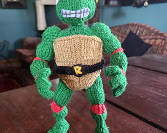 Knit Ninja Turtle Action Figure Pattern | DIY Poseable TMNT Toy (PDF)