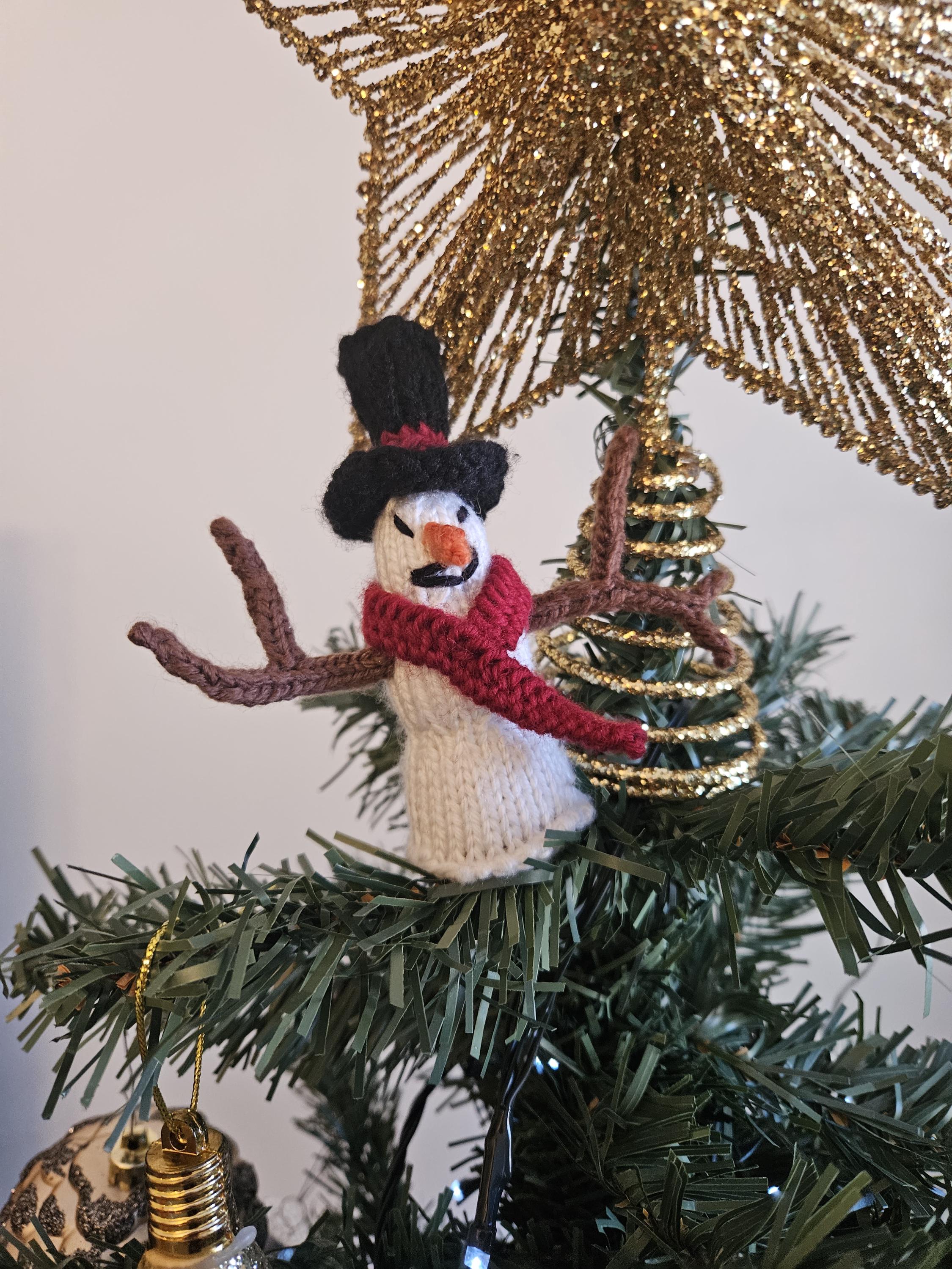 雪だるま編みぐるみの編み図 - 飾りと小さなおもちゃ | クリスマス