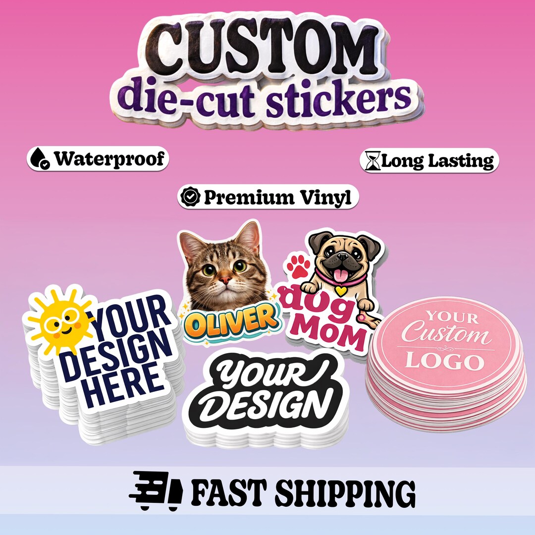 Personalized Logo Vinyl Stickers, Custom Logo Die Cut Waterproof ...