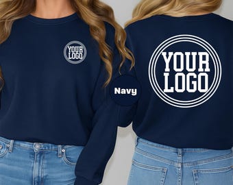 Custom Your Logo Sweatshirt, Personalized Company Logo Hoodie, Custom Text Hoodie, Business Pocket and Back Logo Outfit, Custom Saying Gift