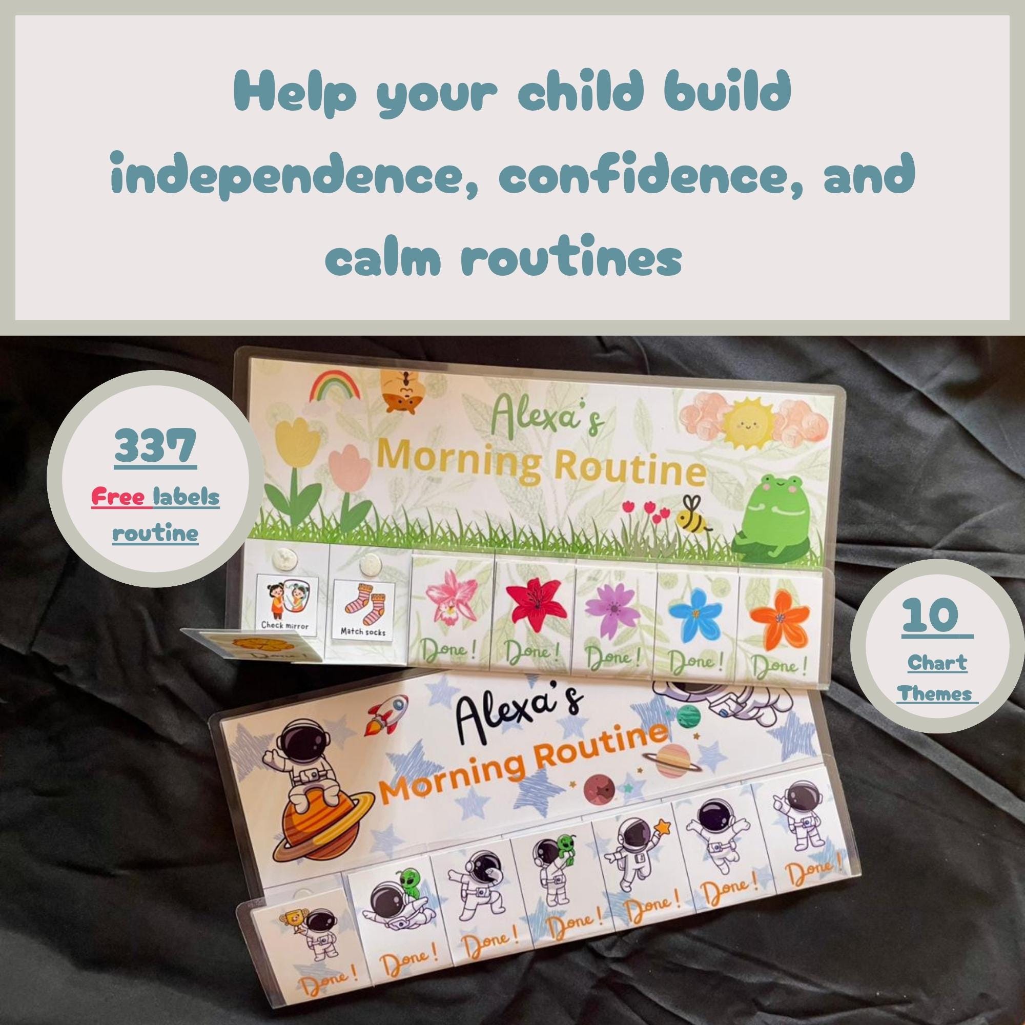 File Folder Routine Chart Kids Editable Kids Routine Flip Chart, Daily Chores (digital Download) - Etsy