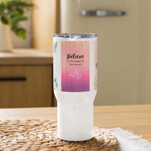 Reisebecher mit Henkel - Edelstahl-Isolierbecher, auslaufsicherer heißer und kalter Kaffeebecher, wiederverwendbares, umweltfreundliches Geschenk