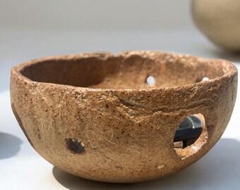 Handmade Decorative Wooden Bowl: Boho Pottery Entryway Decor, Minimalist Centerpiece Table Shelf Decor, Housewarming Birthday Gift