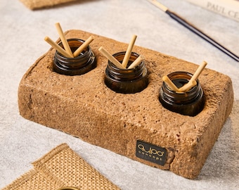 Rustic Essential Oil Reed Diffuser Holder: Handmade Wabi-Sabi Home Decor, Unique Home Scent Holder, Upcycled Boho Centerpiece Table Decor