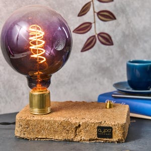 Rustic Table Lamp / Handmade Unique Decorative Custom Desk Lamp / Upcycled Boho Bedside Lamp / Unique Gift For Home Office Mom Her Him Wife